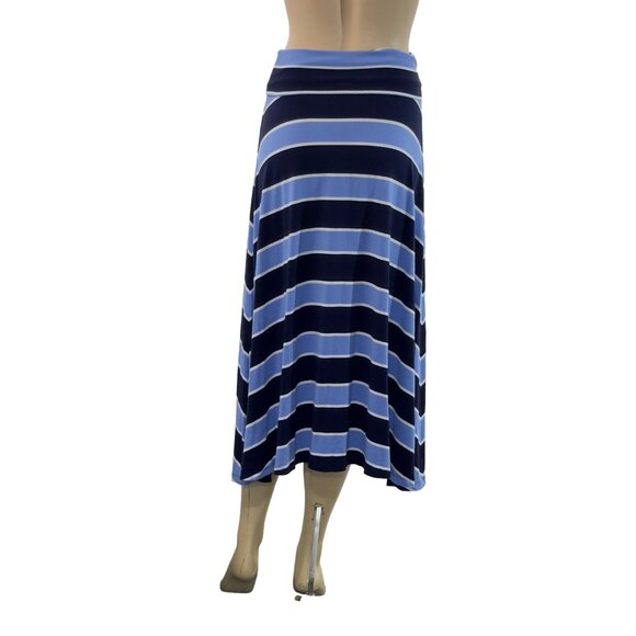 GAP Women's Blue Multicolor Striped Maxi Skirt Stretch Size S Petite - Picture 6 of 16